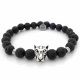 wulkaniczny jaguar metal bransoletka męska kamienie