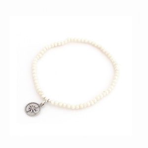 bransoletka dla podróżniczki róża wiatrów perły mini