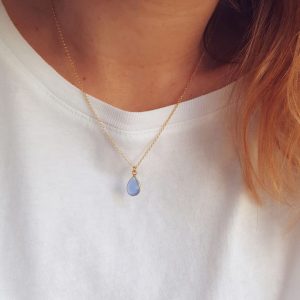 minimalistyczny naszyjnik z agatem srebro pozłacane