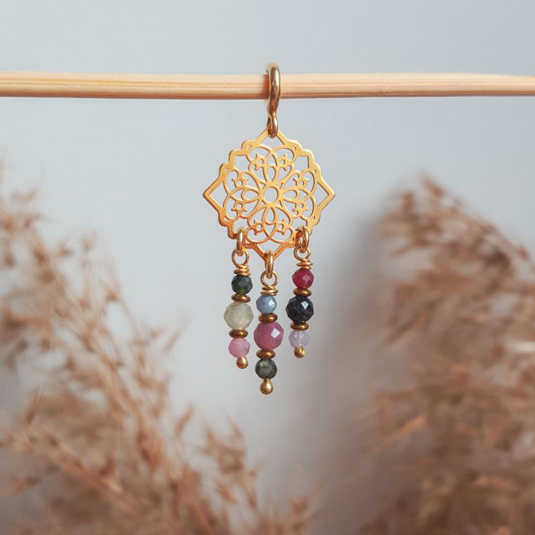 Zawieszka do biżuterii boho kamienie naturalne